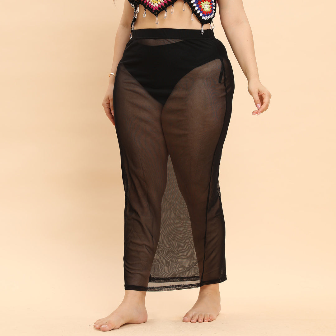 Women Transparent Beach Length Sarong Mune Fashion
