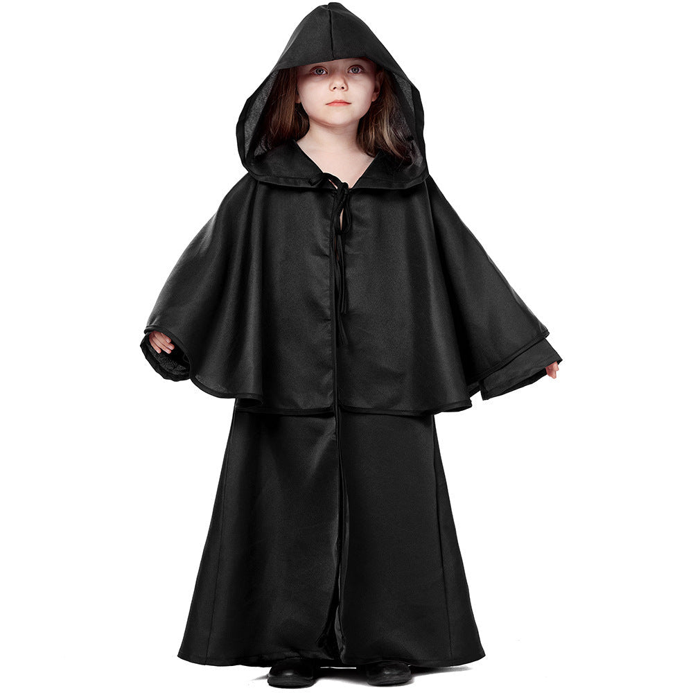 Girl Wizard Costume with Hood and Wide Design Mune Fashion