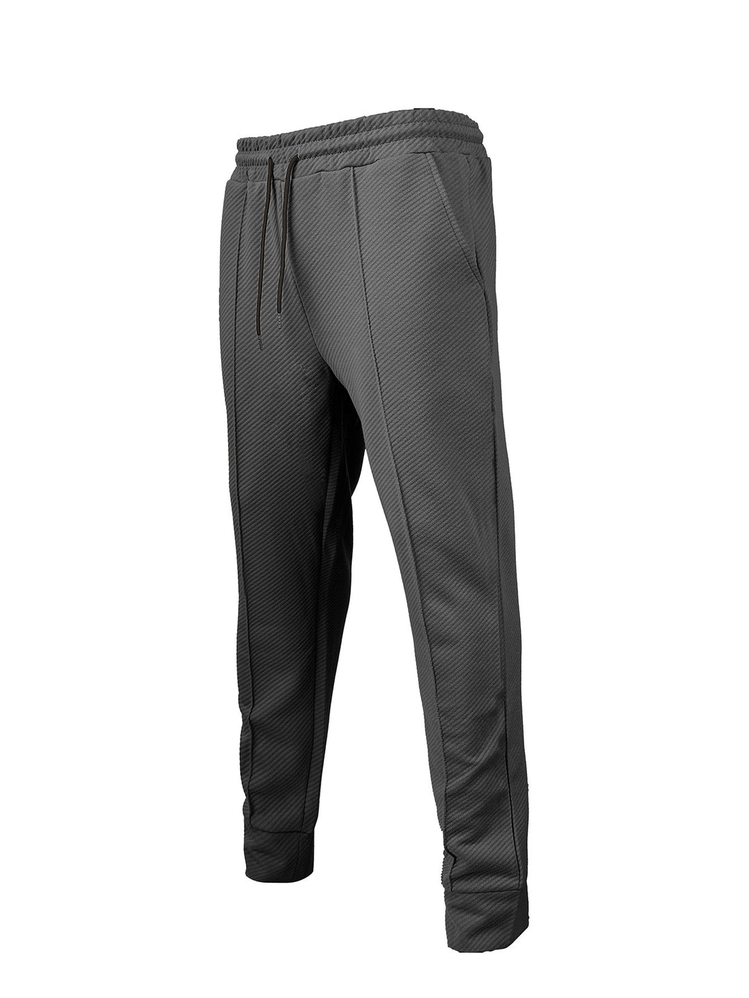 Men's diagonal structured comfort jog pants with pre-shaped inseam and ribbed ankle cuff Mune Fashion