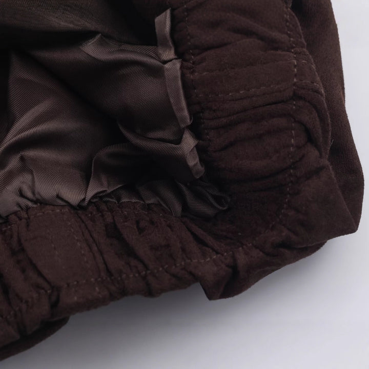 Women's Short Oversized Suede-Look Bomber Jacket with Stand-Up Collar and Elastic Hem Mune Fashion