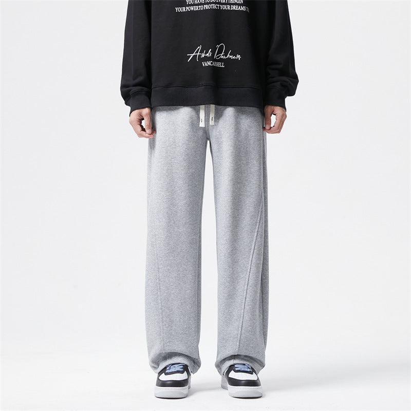 Men's ultra-wide cut fleece lounge pants with drawstring and straight leg Mune Fashion