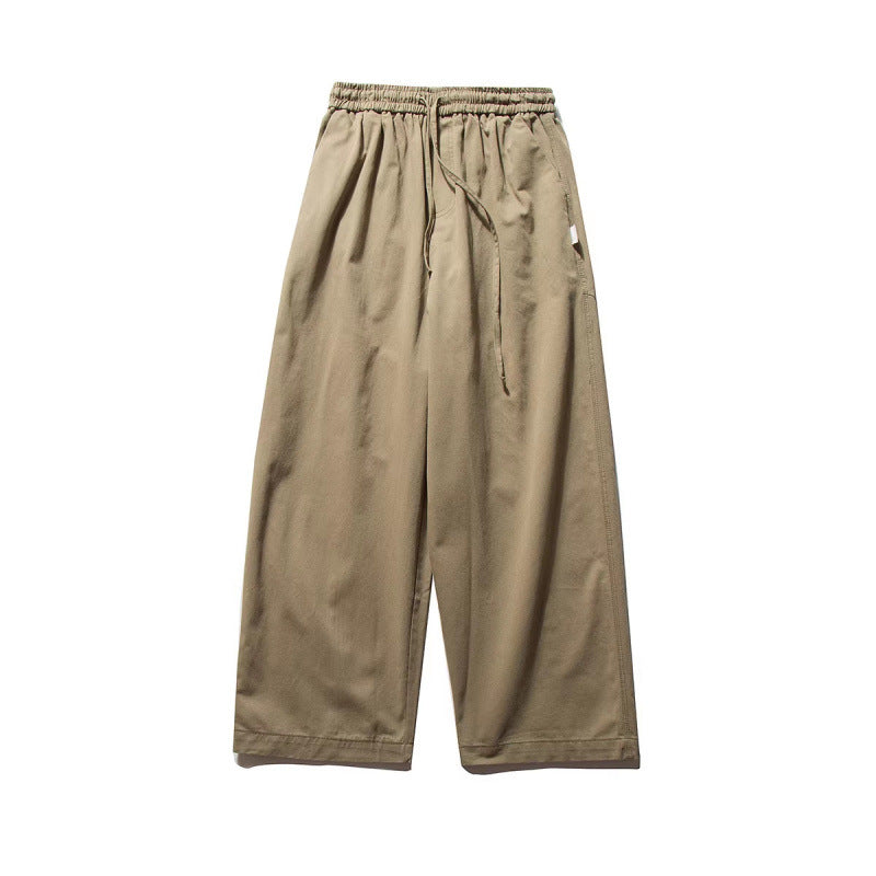 Unisex Wide Culotte Pants with Elastic Waistband and Drawstring Mune Fashion