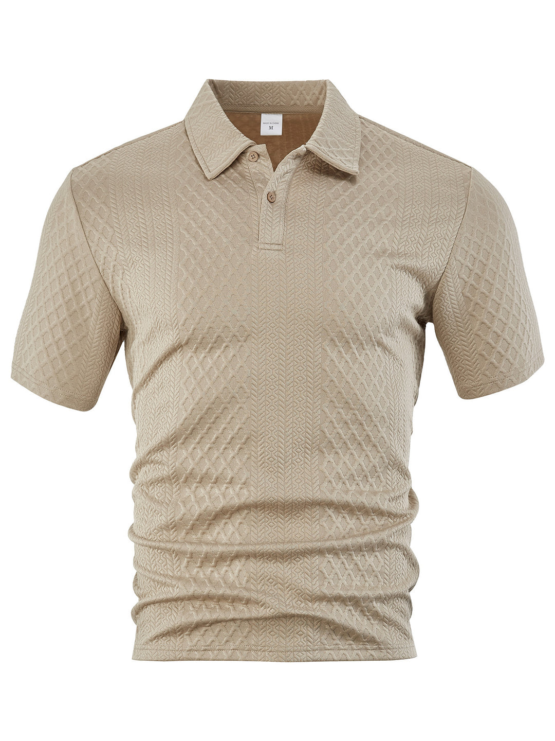 Men's textured jacquard polo shirt short sleeves slim fit with polo collar Mune Fashion