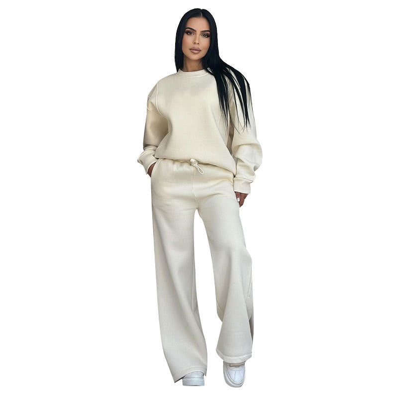 Women's Nano Lounge Set with Oversized Round Neck and High-Cut Jogging Pants with Wide Leg Mune Fashion