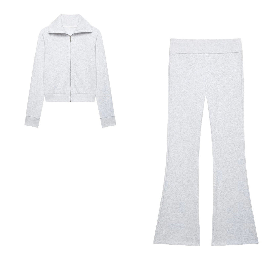 Women High-Waisted Stretch Flared Pants with Wide Flare and Elastic Waistband Mune Fashion