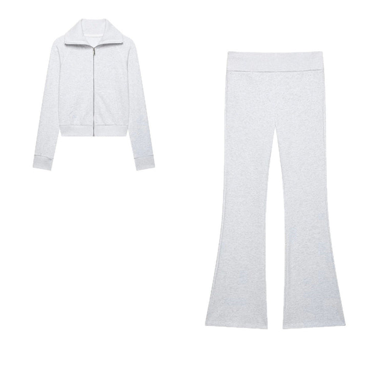 Women High-Waisted Stretch Flared Pants with Wide Flare and Elastic Waistband Mune Fashion