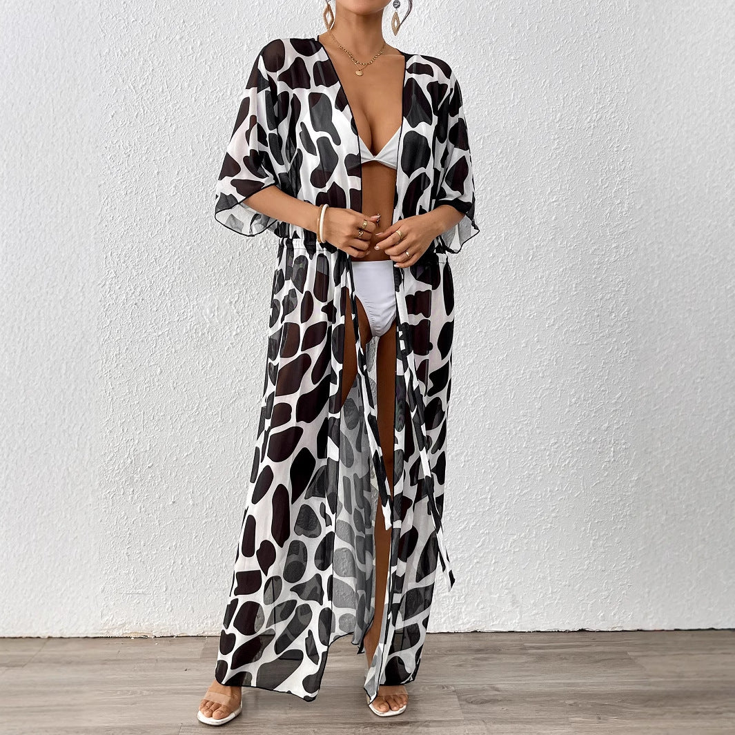 Women's fashionable beach kaftan with side drawstring Mune Fashion
