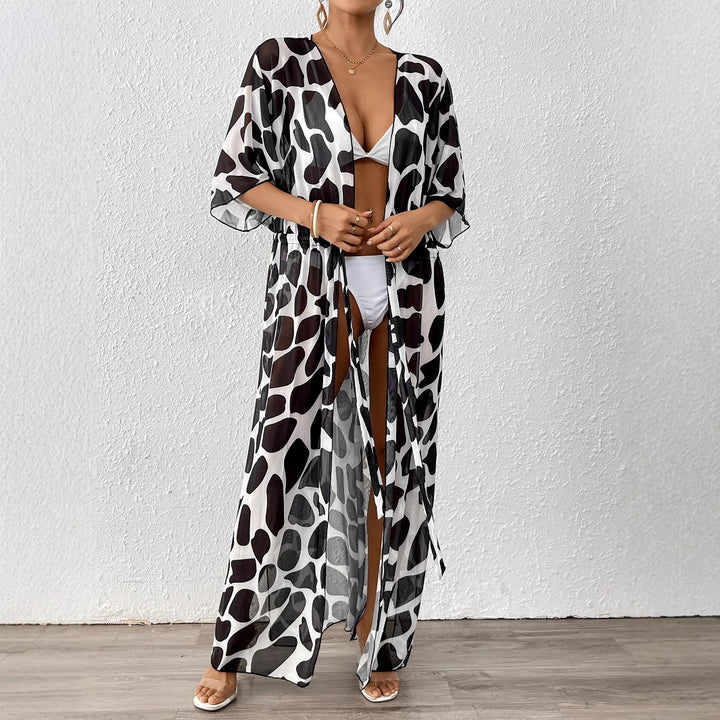 Women's fashionable beach kaftan with side drawstring Mune Fashion