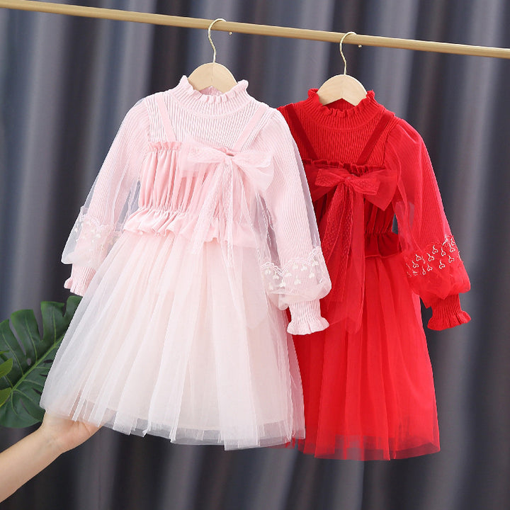Girls party tulle dress with lace details Mune Fashion