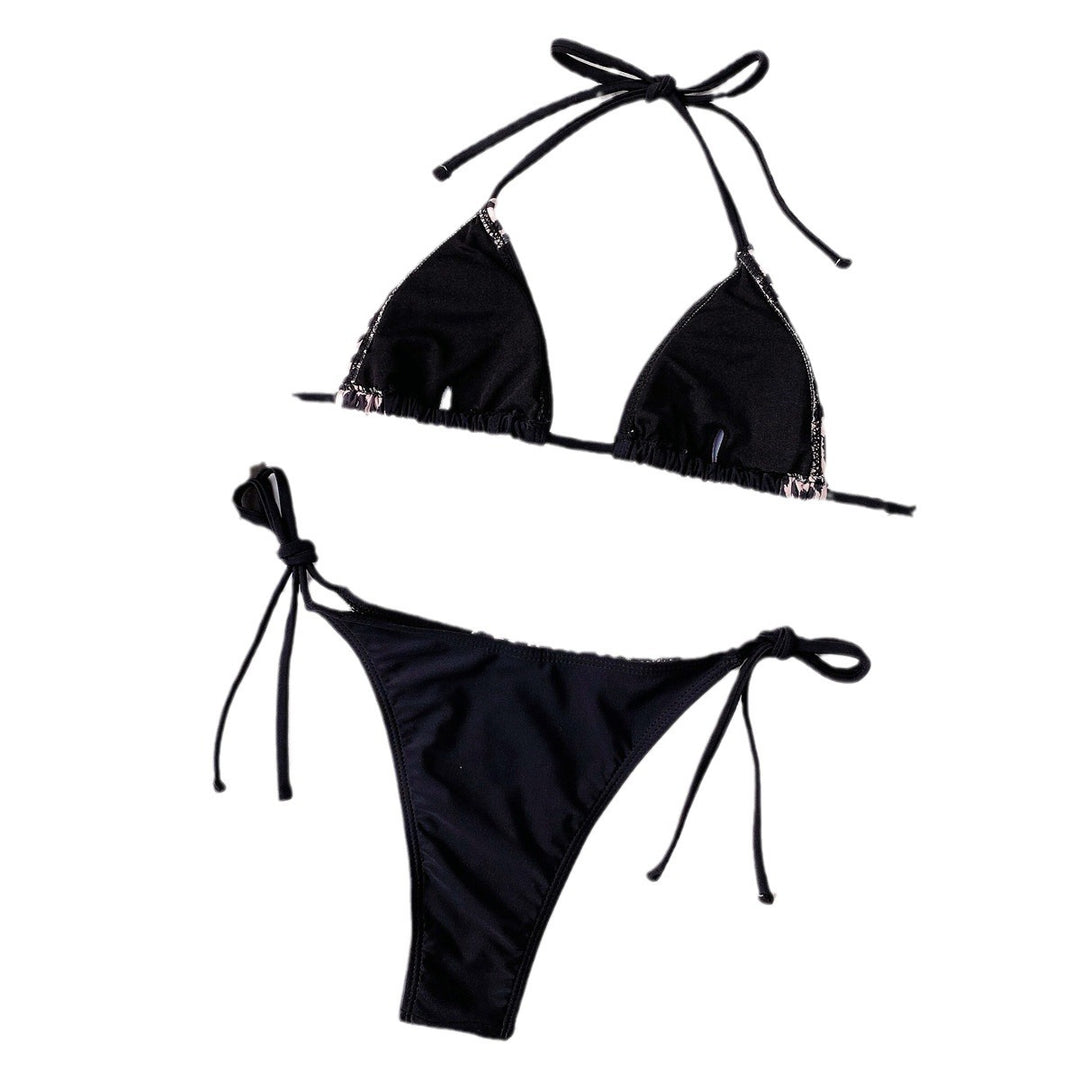 Women's triangle bikini with elegant animal print and adjustable ties Mune Fashion