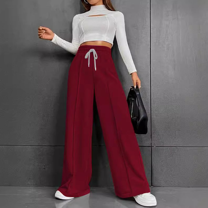 Women Casual Loose Sweatpants with Adjustable Waist Mune Fashion