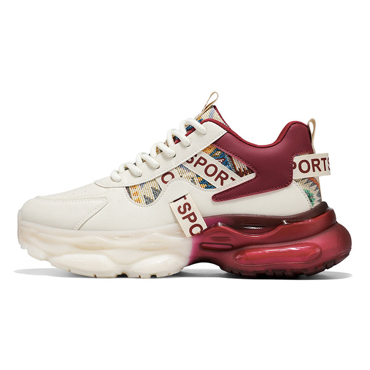 Women's Platform Sneakers with voluminous sole and woven ethnic details Mune Fashion