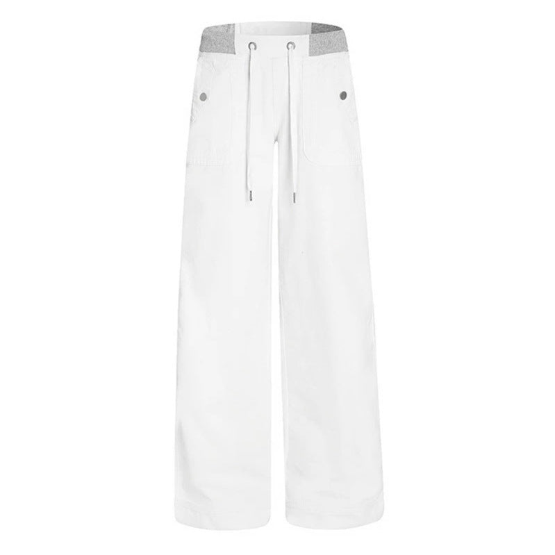 Women's Extra Wide Palazzo Pants with Elastic Comfort Waistband, Drawstring, and Patch Pockets