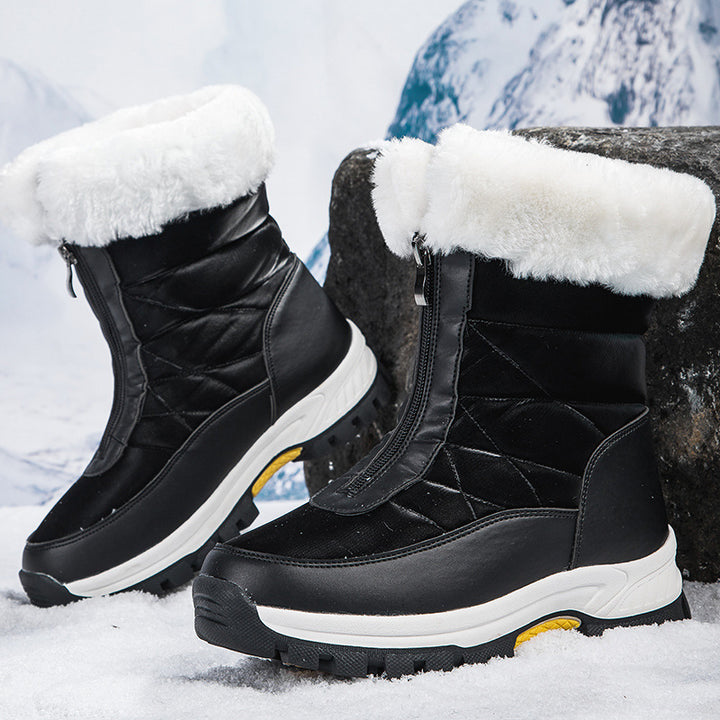 Women's Insulated Thermal Winter Boots with Zipper and Non-Slip Tread Sole Mune Fashion