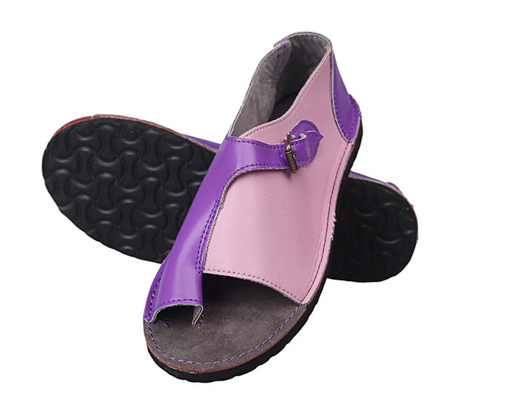 Men's handmade leather sandals with open toe adjustable buckle closure and cushioned comfort insole Mune Fashion