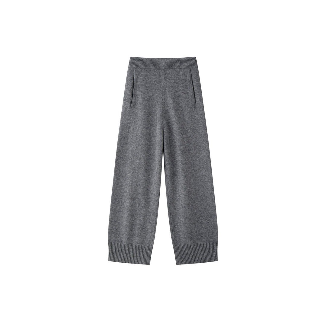 Women's Soft Knit Lounge Pants with Wide Leg and Side Pockets Mune Fashion