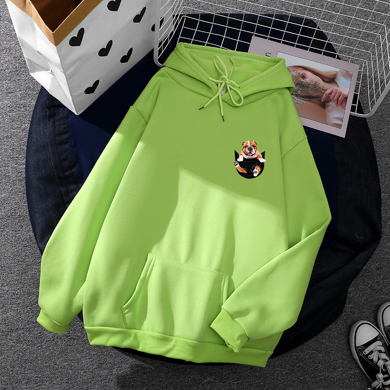 Unisex hoodie with bulldog pocket patch, oversized cut and brushed fleece inner side Mune Fashion