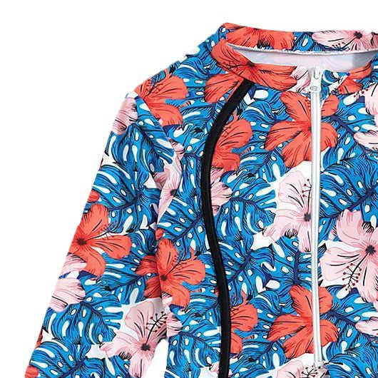 Women's Long Sleeve Swimsuit with Floral Pattern Mune Fashion