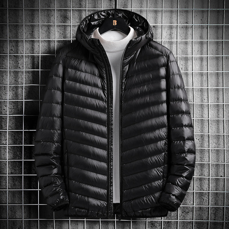 Men's nan ultralight padded jacket with hood, windproof outer shell and packable thermal lining Mune Fashion