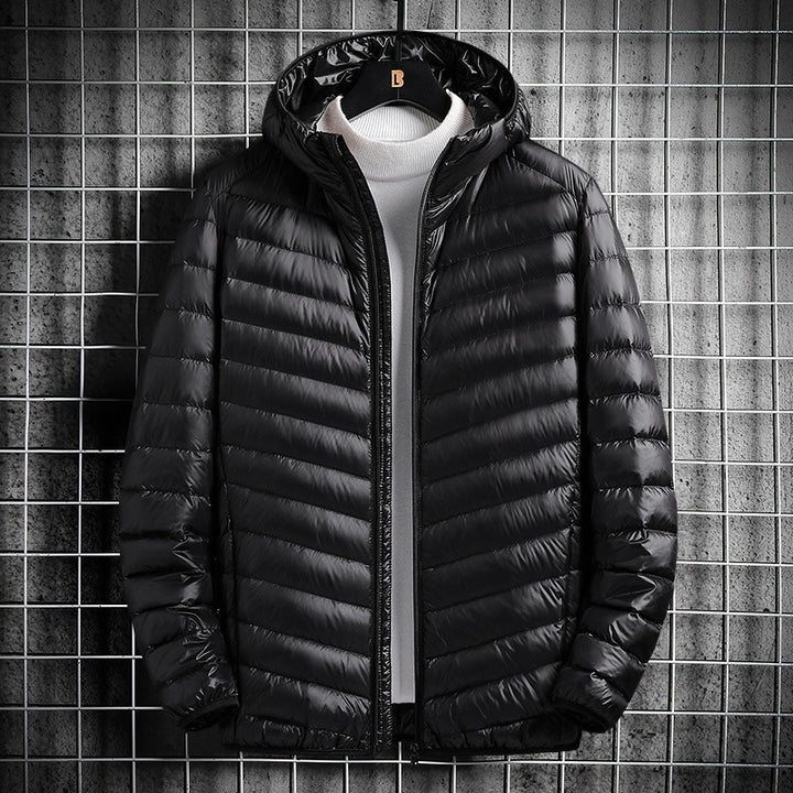 Men's nan ultralight padded jacket with hood, windproof outer shell and packable thermal lining Mune Fashion