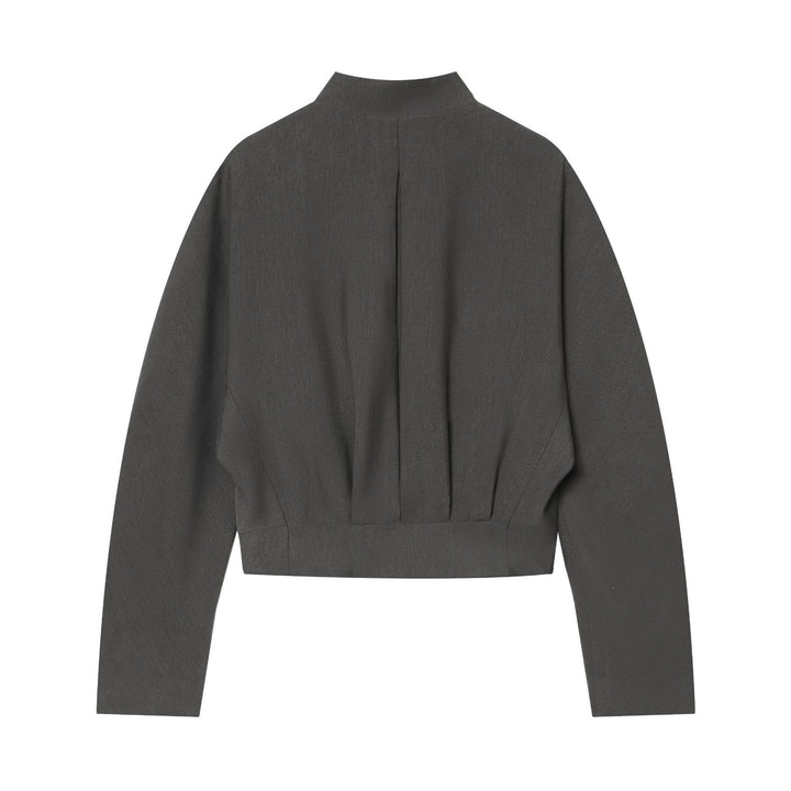 Women's tailored cropped blazer with V-neck, designer seam shaping and three-button closure Mune Fashion