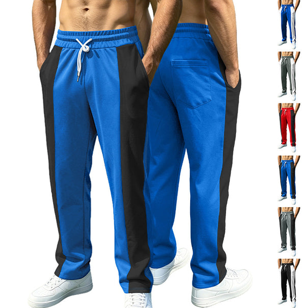 Men's straight-cut training pants with contrast side inserts, elastic drawstring waistband, and side pockets Mune Fashion