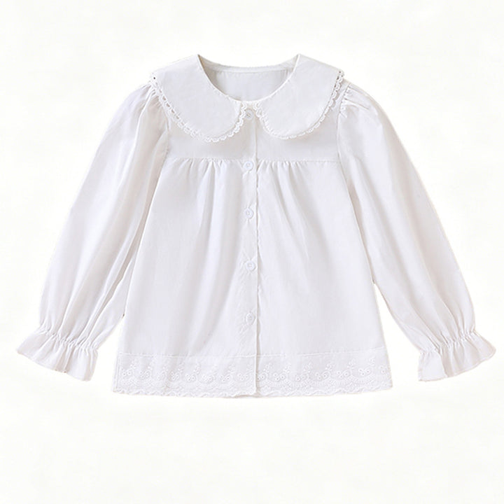 Girl elegant blouse with ruffled collar Mune Fashion