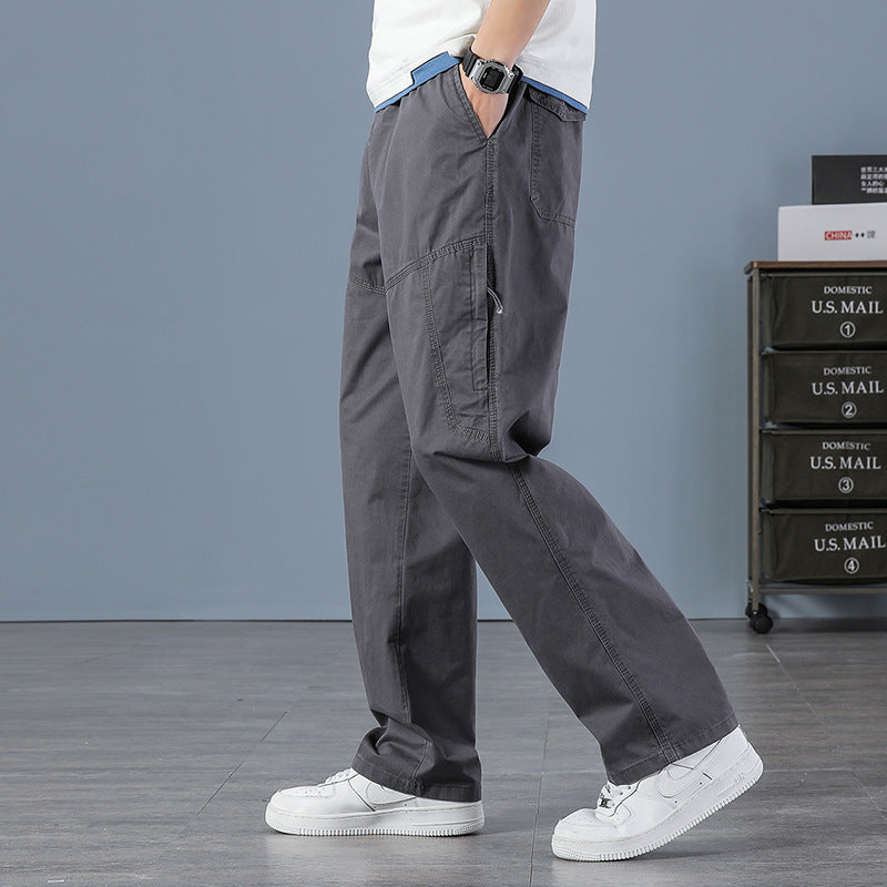 Men's Wide Utility Cargo Pants with Straight Leg, Multiple Pockets & Loose Fit Mune Fashion