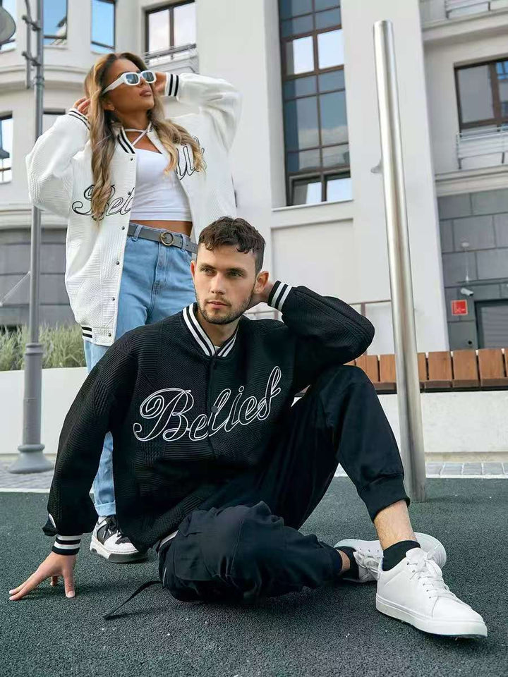 Men's sporty bomber jacket with textured design Mune Fashion