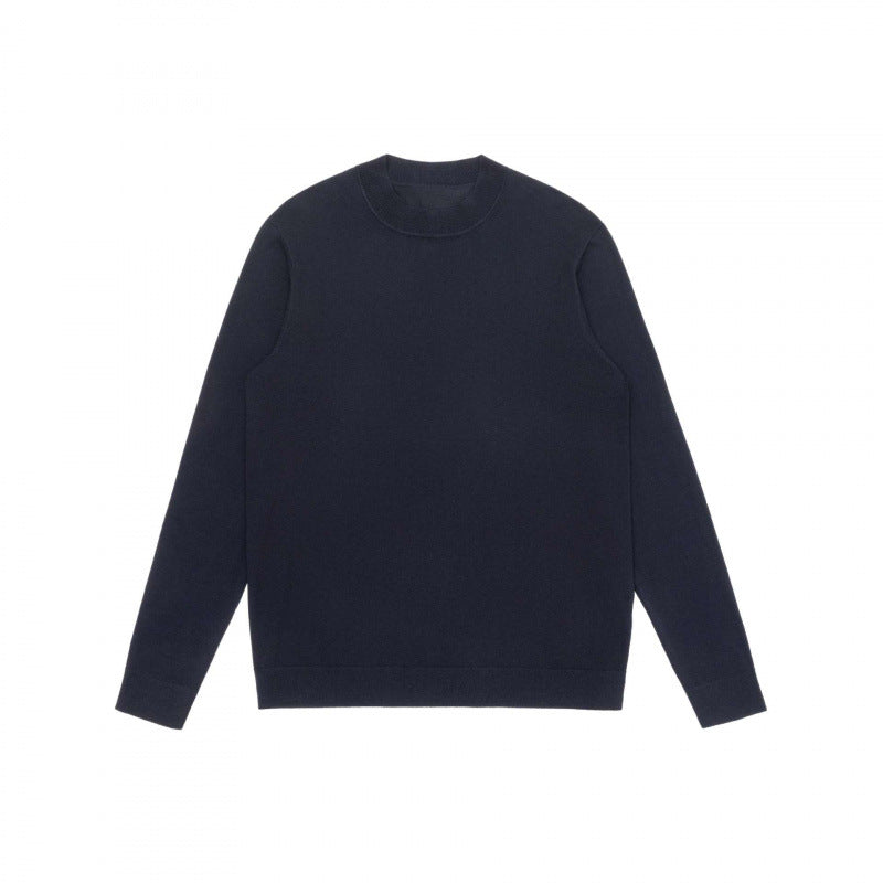 Men's Fine Merino Blend Crew Neck Sweater with Slim Silhouette and Ribbed Finishes Mune Fashion