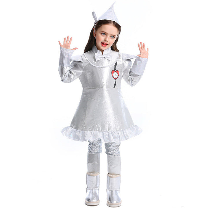 Girl costume as Silver Lumberjack with detailed accessories Mune Fashion