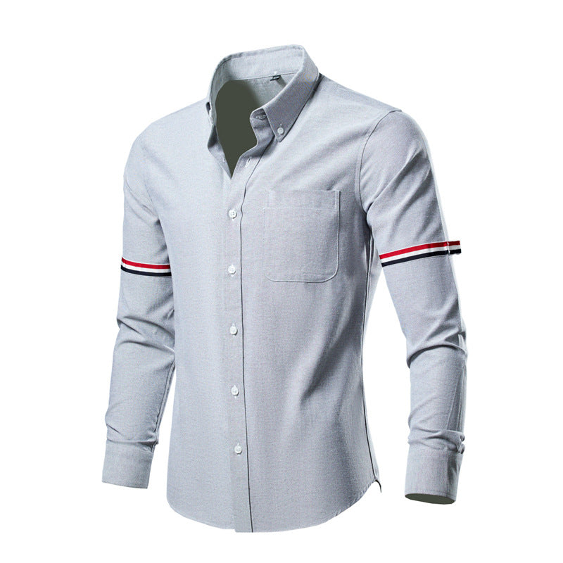Men's tailored Oxford business shirt with button-down collar, chest pocket, and distinctive cuff detail Mune Fashion