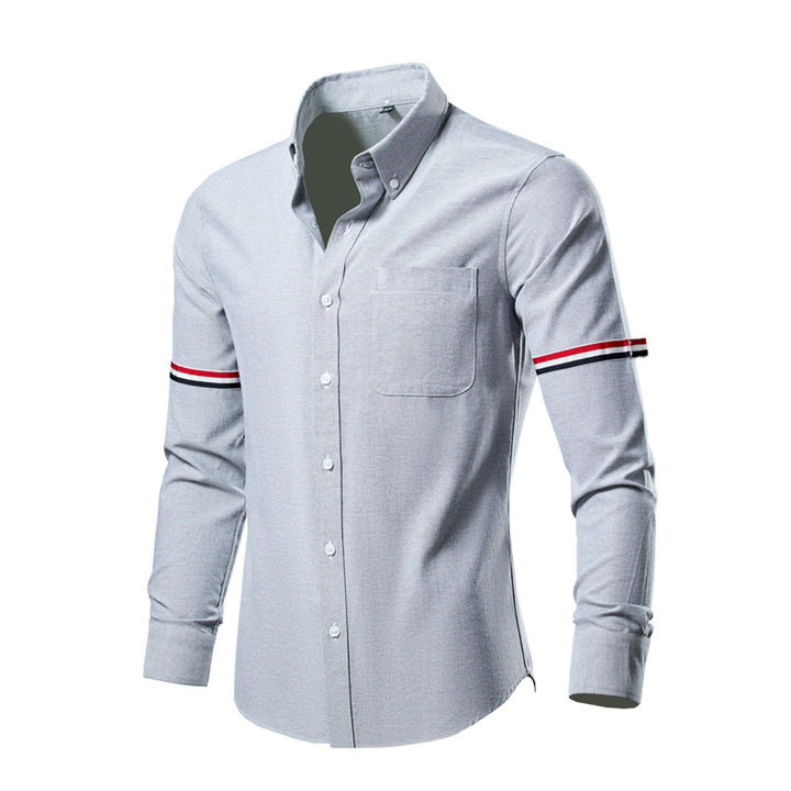 Men's tailored Oxford business shirt with button-down collar, chest pocket, and distinctive cuff detail Mune Fashion