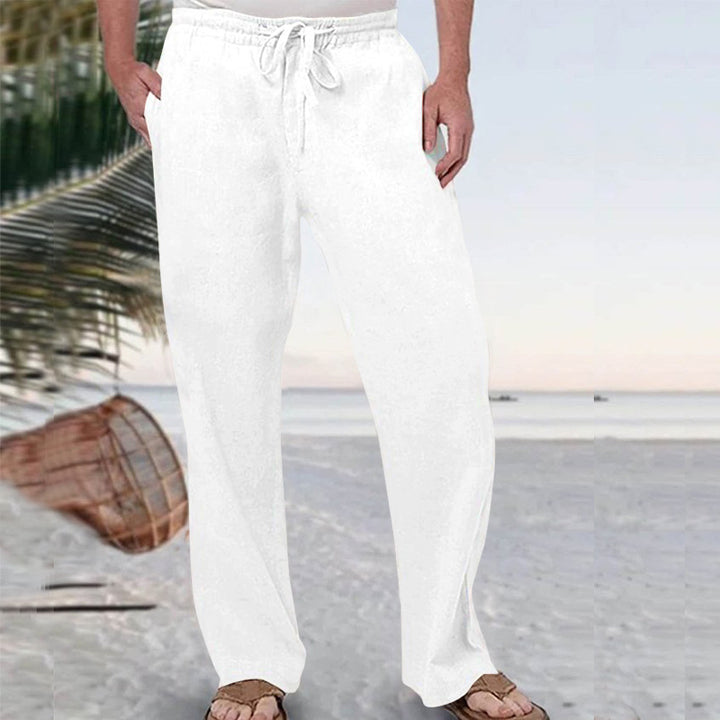 Men's soft lounge pants made of cotton jersey with elastic drawstring waistband and side pockets Mune Fashion