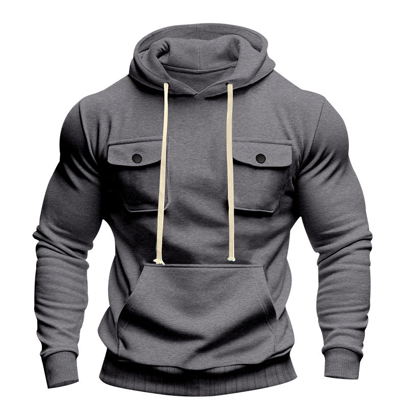 Men's urban hoodie with chest flaps, kangaroo pocket, and athletic fit Mune Fashion
