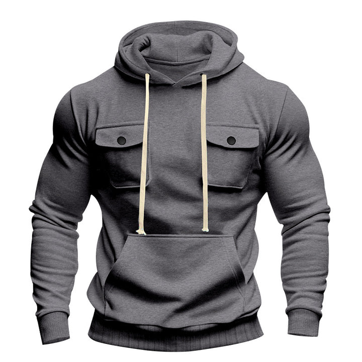 Men's urban hoodie with chest flaps, kangaroo pocket, and athletic fit Mune Fashion
