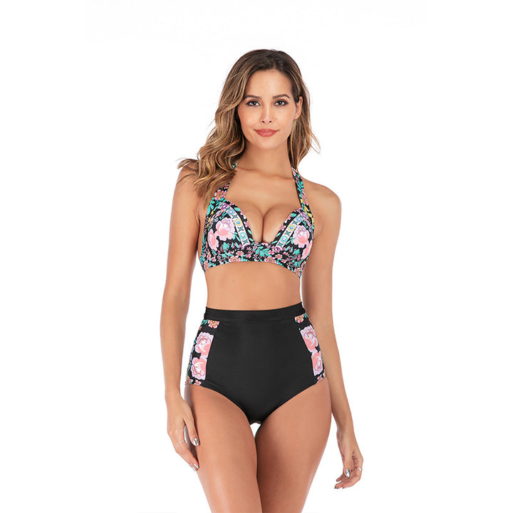Women High-waisted bikini with deep neckline and trendy animal print Mune Fashion