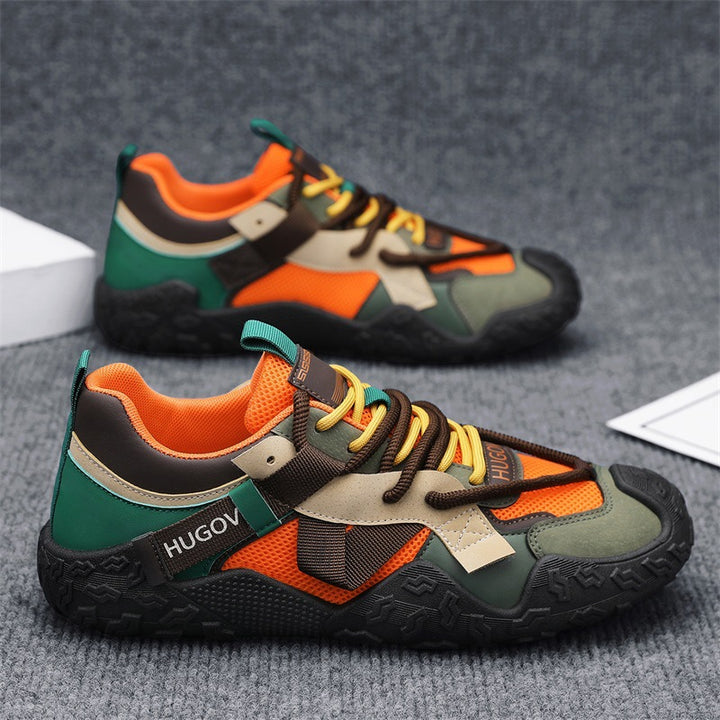 Men's multi-material trekking sneaker with reinforced toe cap, cushioned heel support, and grippy off-road sole Mune Fashion