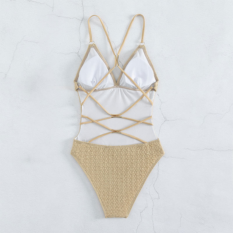 Women's High-Cut Swimsuit with Elaborate Ruffle Details Mune Fashion
