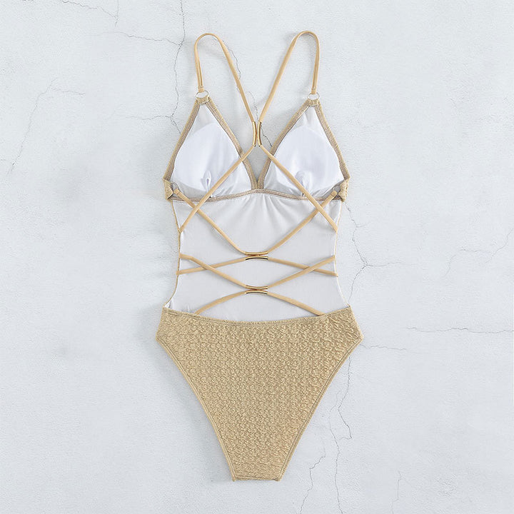 Women's High-Cut Swimsuit with Elaborate Ruffle Details Mune Fashion