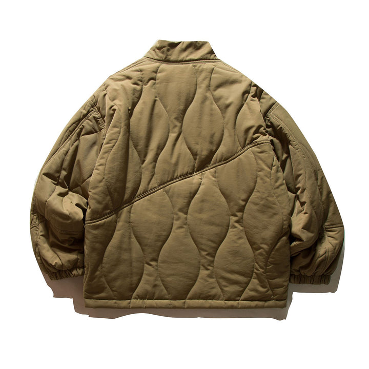 Men's short-cut quilted field blouson jacket with wave quilting, stand-up collar and flap pockets Mune Fashion