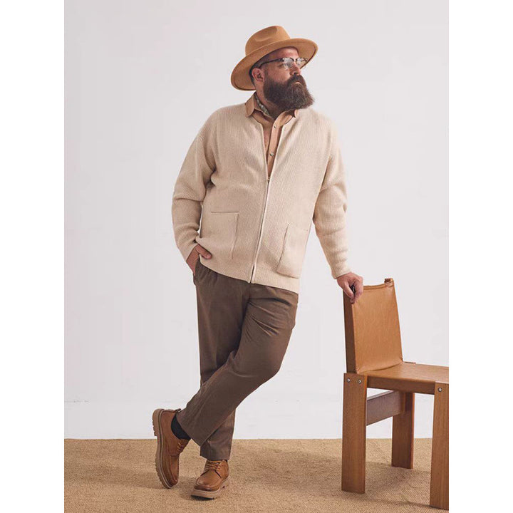 Unisex Oversized Boxy Cardigan with concealed zipper and wide ribbed structure Mune Fashion