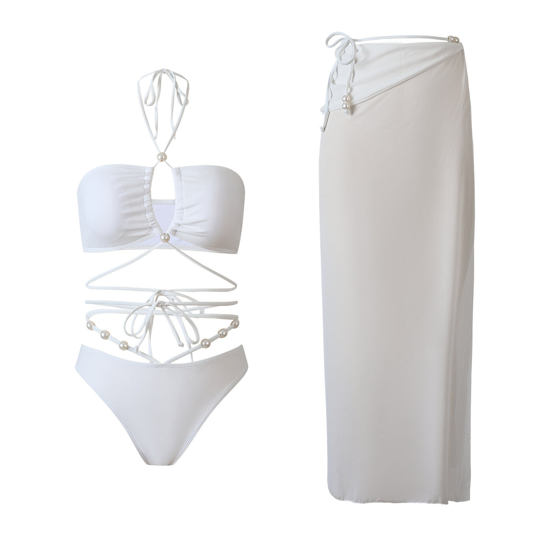 Women Bikini Set with sophisticated cut-out design and removable wrap skirt Mune Fashion