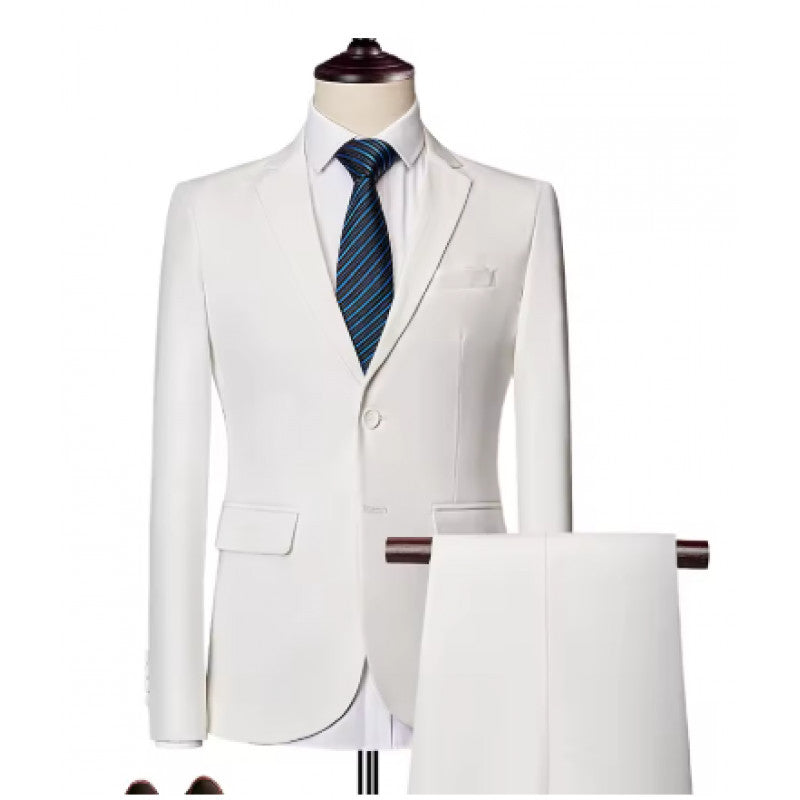 Men's Tailored Two-Piece Suit with Slim Lapel and One-Button Closure Mune Fashion