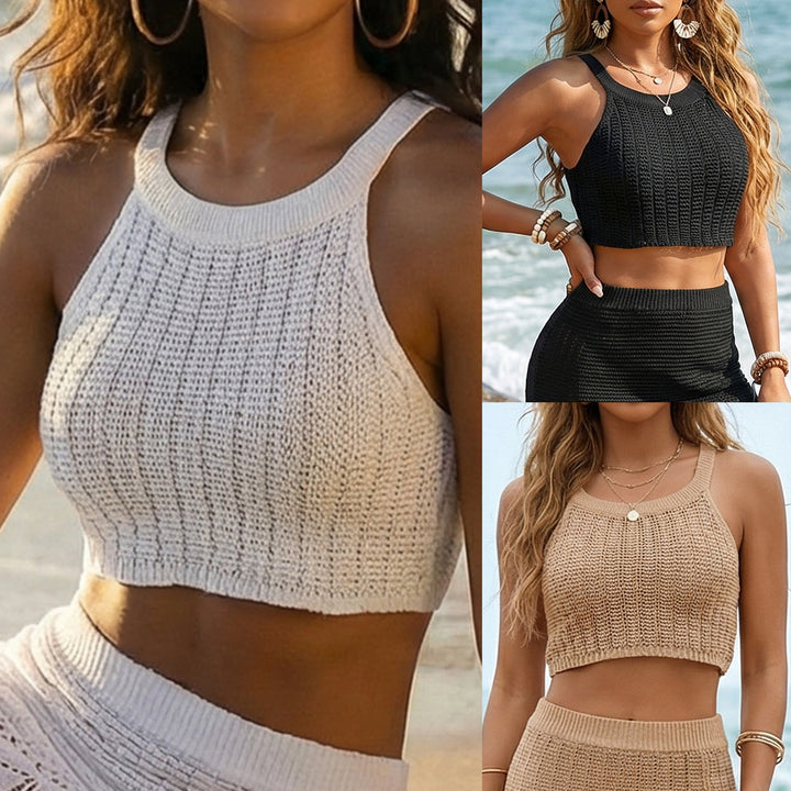 Ladies crocheted crop top with high-quality, breathable material Mune Fashion