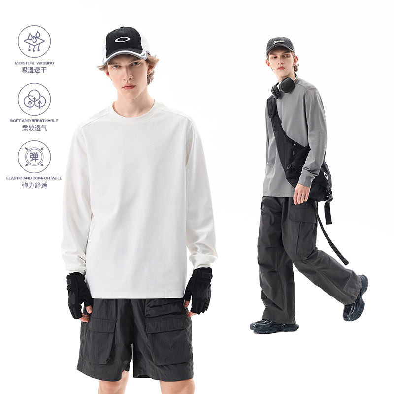 Men's Oversized Long Sleeve Shirt made of heavy cotton jersey with round neck and ribbed cuffs Mune Fashion