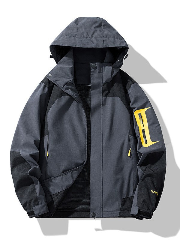 Men's Technical Outdoor Softshell Jacket with Hood, Arm Pocket and Mesh Lining Mune Fashion