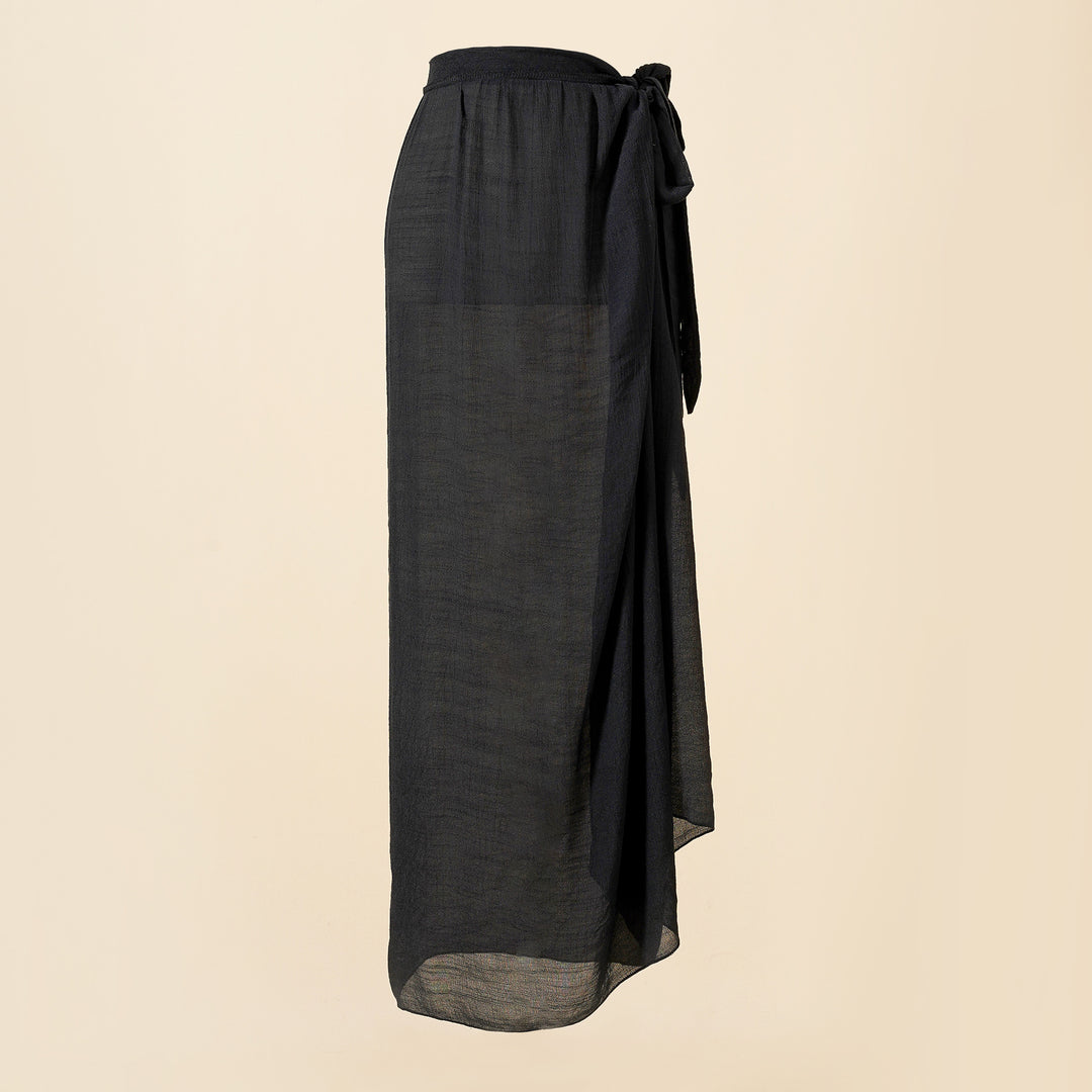 Women's maxi skirt with wrap band and light crepe quality Mune Fashion