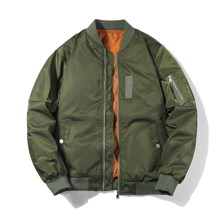 Men's bomber jacket in pilot jacket style made of nylon with padded interior lining and arm pocket Mune Fashion