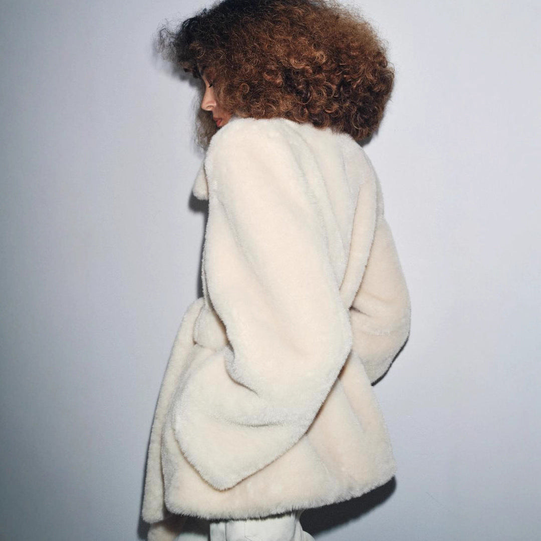Women Plush Fur Coat Mune